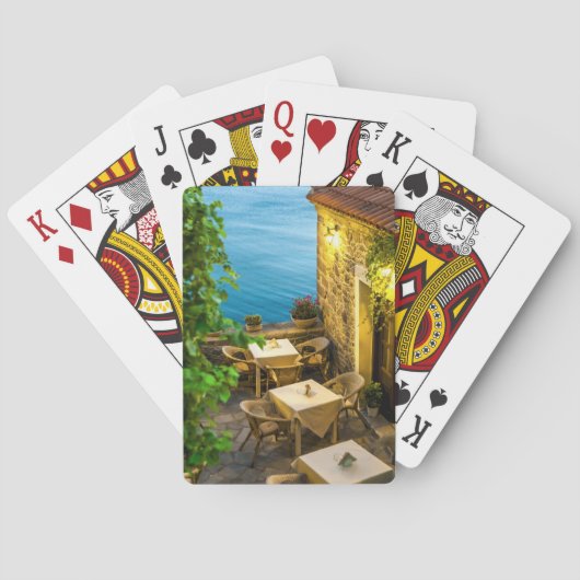 Buitentafels op het beveiligingssysteem pokerkaarten (Achterkant)