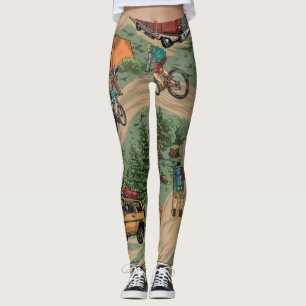 buitentoneel: wandelaars, fietsen leggings