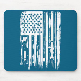 Buitenvisserij Amerikaanse Vlag Visser Visliefhebb Muismat