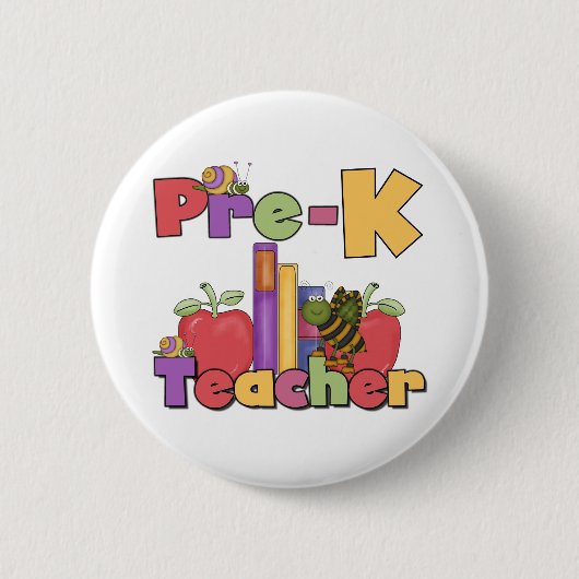 Buizen en appels voor de leerkracht ronde button 5,7 cm (Voorkant)