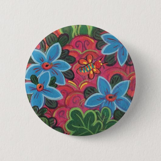 Buizen en bloemen ronde button 5,7 cm (Voorkant)