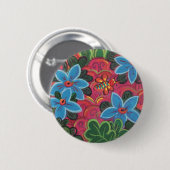 Buizen en bloemen ronde button 5,7 cm (Voorkant /achterkant)