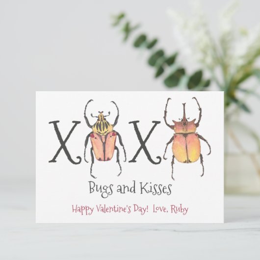 Buizen en Kisses XOXO-Valentijnsdag Kaart (Staand voorkant)