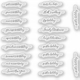 BuJo aangepaste event stickers - klein - transpara