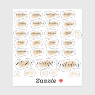 Bujo planner dagen & maanden oranje stickers