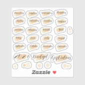 Bujo planner jours & mois stickers orange (Feuille)