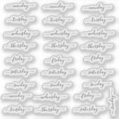 BuJo stickers jour petit - 4 semaines - transparen (Devant)