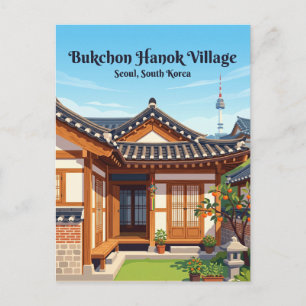 Bukchon Hanok-dorp Zuid-Korea Briefkaart