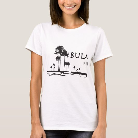 Bula Fiji Palm Tree Grafisch T-shirt (Voorkant)