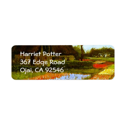 Bulb Fields Holland Van Gogh Fine Art Etiket (Voorkant)