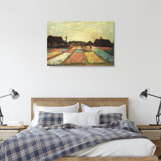 Bulb Fields van Vincent van Gogh Canvas Afdruk (Insitu (Slaapkamer))