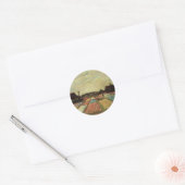 Bulb Fields van Vincent van Gogh. Ronde Sticker (Envelop)