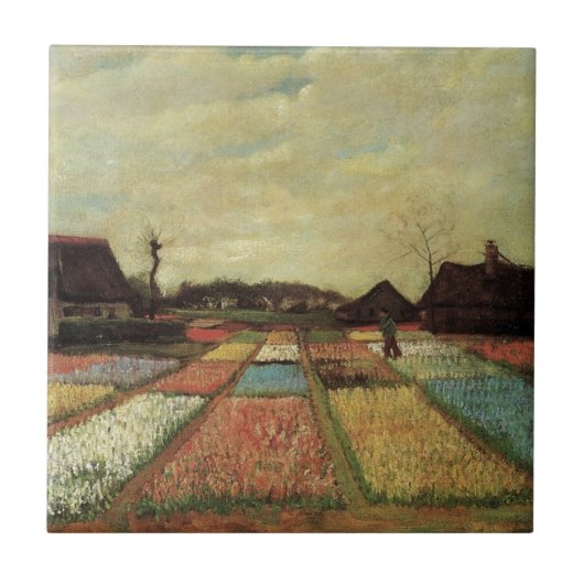 Bulb Fields van Vincent van Gogh. Tegeltje (Voorkant)