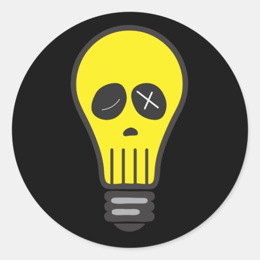 Bulb Skull (kleur) Ronde Sticker (Voorkant)
