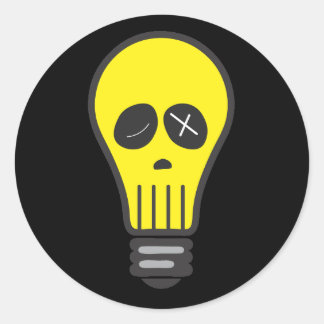 Bulb Skull (kleur) Ronde Sticker