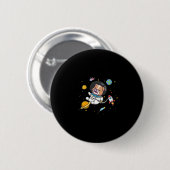 buldog-astronaut ronde button 5,7 cm (Voorkant /achterkant)