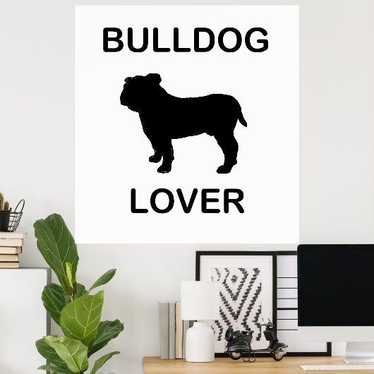 buldog-liefhebber poster (Thuiskantoor)
