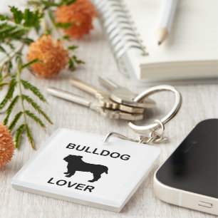 buldog-liefhebber sleutelhanger
