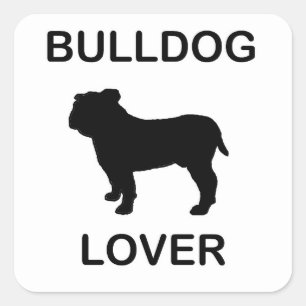 buldog-liefhebber vierkante sticker
