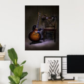 Bules Guitar met stoel Poster (Thuiskantoor)