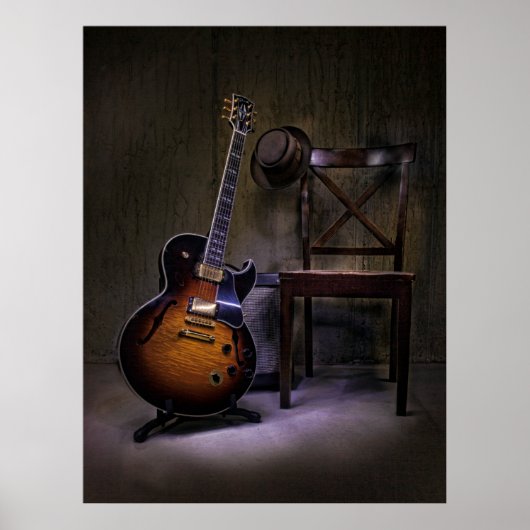 Bules Guitar met stoel Poster (Voorkant)