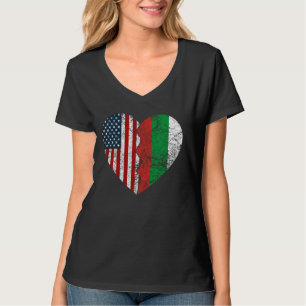 Bulgaarse Amerikaanse Vlag Hart Verenigde Staten B T-shirt