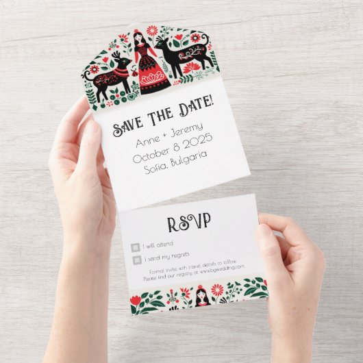 Bulgaarse bruiloft uitnodiging RSVP (Afscheurbaar)