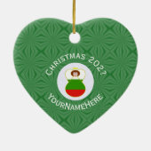 Bulgaarse engelse kerstnaam Jaar hart Keramisch Ornament (Achterkant)
