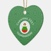 Bulgaarse engelse kerstnaam Jaar hart Keramisch Ornament (Links)