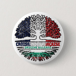 Bulgaarse Franse boomrootenvlag Ronde Button 5,7 Cm