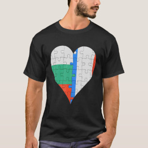 Bulgaarse Franse vlag hart T-shirt