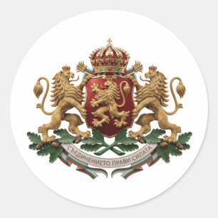 Bulgaarse landsvlag symbool embleem wapen wapensch ronde sticker