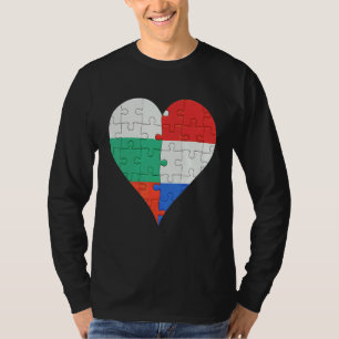 Bulgaarse Nederlandse vlag Heart T-shirt