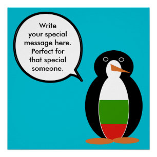 Bulgaarse pratende mevrouw Pinguïn gepersonaliseer Perfect Poster