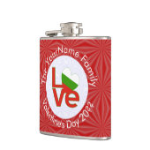 Bulgaarse rode Love Flag gepersonaliseerd Heupfles (Links)