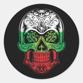 Bulgaarse schedel en Rozen vlag Ronde Sticker
