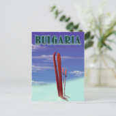 Bulgaarse skiposter briefkaart (Staand voorkant)