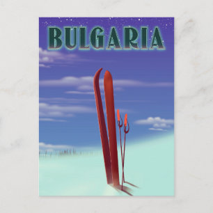 Bulgaarse skiposter briefkaart