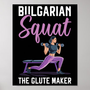Bulgaarse Squat Oefening Bodybuilding Fitness Werk Poster