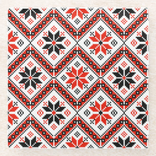 Bulgaarse ventilatorpatroon glazen onderzetter