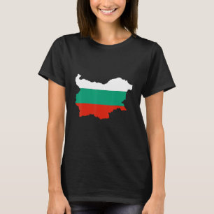 Bulgaarse vlag in omtrek van Bulgarije Bulgarije T-shirt