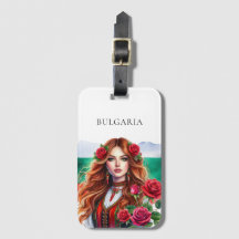 Bulgaarse Vlag Traditie Folklore Vrouw Rode Rozen
