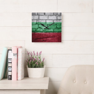 Bulgaarse vlag vierkante klok