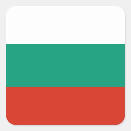Bulgaarse vlag vierkante sticker (Voorkant)