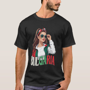 Bulgaarse Vlag Vrouw Zonnebril Meisje T-shirt