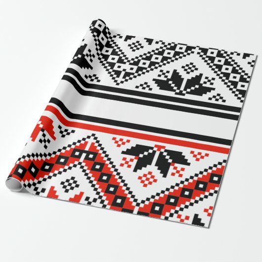 Bulgaarse volkskunst cadeaupapier (Uitgerold)