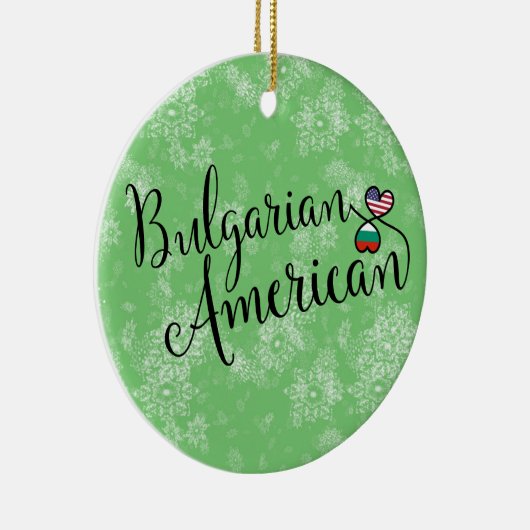 Bulgarian American Hearts Christmas Tree Ornament (Rechts)