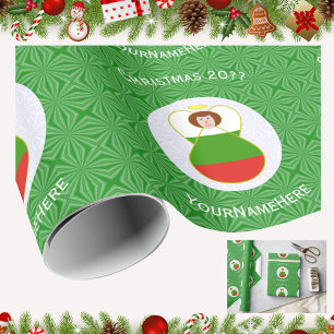 Bulgarian Engel Kerstvlag Persoonlijk Cadeaupapier
