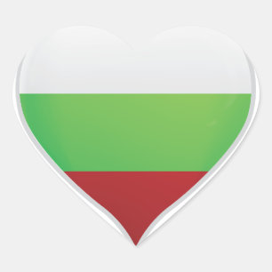 Bulgarie amour drapeau orgueil autocollant coeur