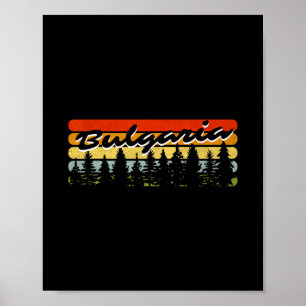 Bulgarije Bos Zonsondergang Bomen Blokhut Vakantie Poster